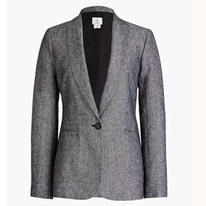 J. By J. Crew Womens One-button Lined linen blazer Size 6 office career